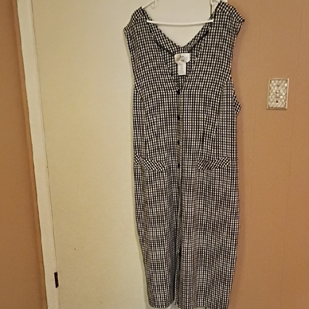 Studio C Monochrome Checkered Jumpsuit